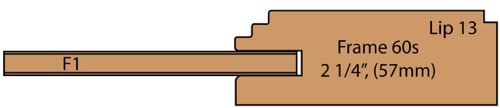 cross section of Langley shaker cabinet door